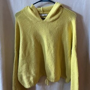 American Eagle Outfitters Yellow Hooded Sweater